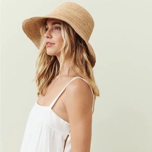 Jenni Kayne Crochet Raffia Sun Hat in Natural NWOT